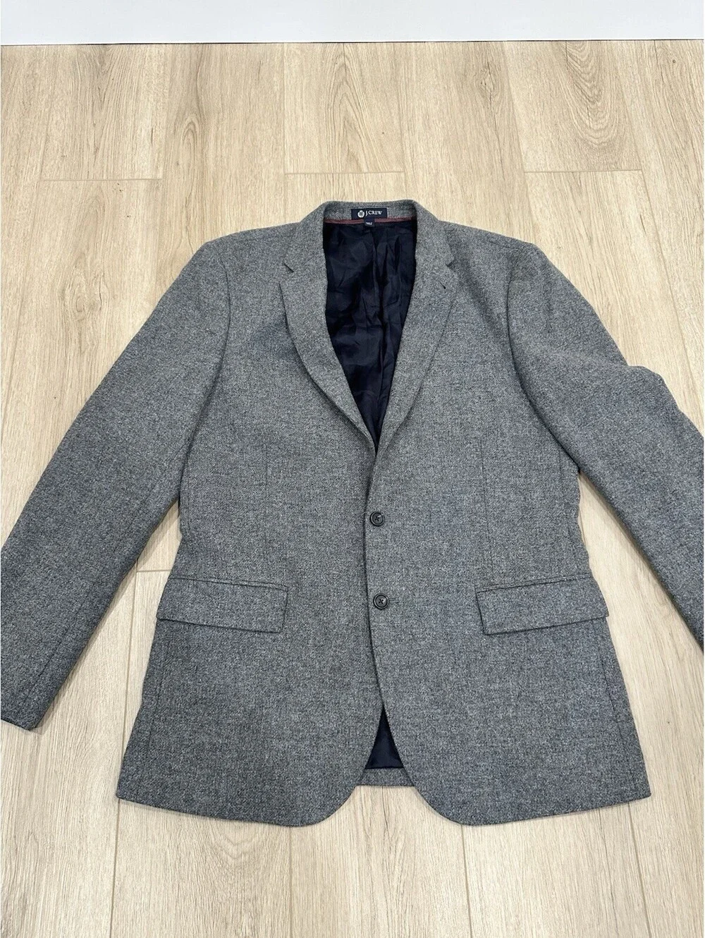 J.Crew Ludlow Mens Sport Coat Blazer Two Button Gray Yorkshire Tweed 44L